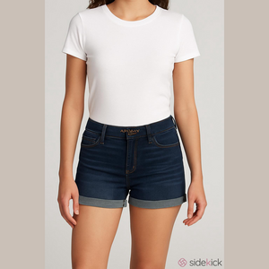 Arizona Dark Wash Cuffed Denim Jean Shorts - size 7